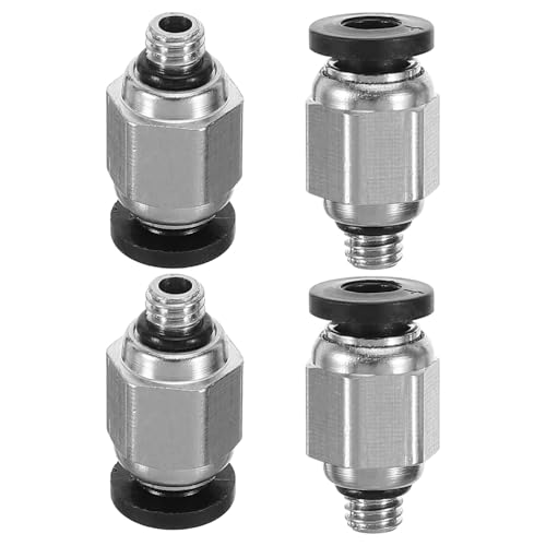 FELTECHELECTR 4pcs M5 Threaded Straight Copper Quick Connect Fittings for Pneumatic Tubing, Male Push-to-connect Air Hose Connectors, Industrial Pneumatic Tool Accessories