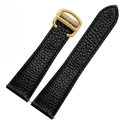 KGFDSGDS Correa de reloj de cuero Litchi para Cartier Tank London Solo Series WSTA0029 WSTA0030 Correa de reloj de cuero 22mm 23mm hombres y mujeres