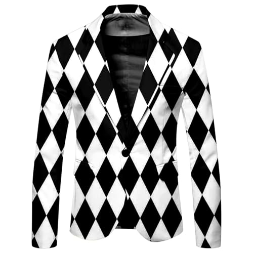 Vhersily Regenbogenjacke für Herren, Rainbow Blazer Gradient Formeller Arbeitsanzug Pride Monat des Stolzes Top, Dating, Abschlussball, Hochzeit, Halloween, Karneval Klassisch Chic Jackets, Smoking