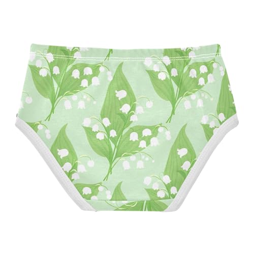 Cotton Girls Underwear Toddlers Lily of Valley Green Panties for Girl Aesthetic Kids Briefs Undies 2t2