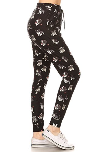 Leggings Depot Fur Friends Print Jogger Pants Medium