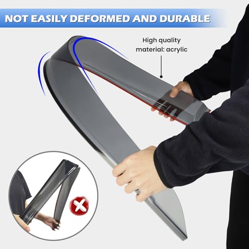Image of Tape-On Side Window Deflectors for Pilot 2023-2026, Rain Guards Window Visor Rain Guards Vent Guard Shade Deflectors Compatible with Honda Pilot Accessories All-Weather Protection