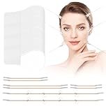 Face Lift Tape Invisible para V Line, Cinta Lifting Facial con Cordones Elásticos, 80 Adhesivos + 8 Juegos de Cuerdas, Moldeado de Mandíbula y Contorno, Transparente y Compatible con Maquillaje