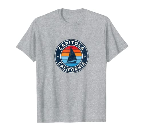 Capitola California CA Vintage Velero Retro 70s Camiseta