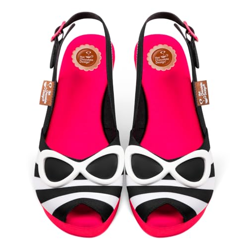Image of Hot Chocolate Design Funky Women's Peep Toe Wedge Sandals