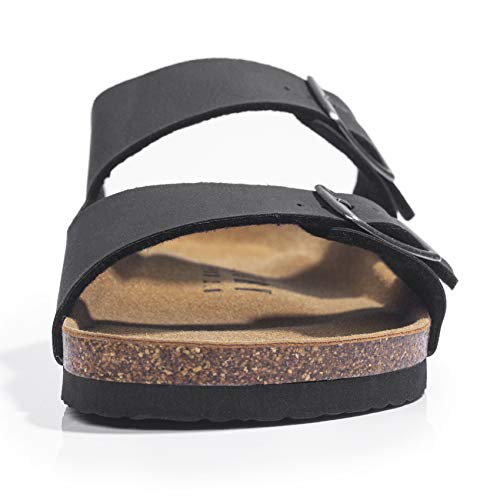 Image of FITORY Mens Sandals, Arch Support Slides with Adjustable Buckle Straps and Cork Footbed Size 7-14.5