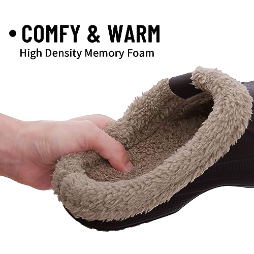 Image of Beslip Fur Lined Clogs for Women & Men Fuzzy Slippers with Memory Foam