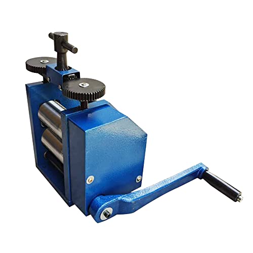 Eapmic Jewelry Rolling Mill Machine, 75mm Hand Crank Manual Combination Rolling Mill Machine DIY Gold Silver Copper Metal Wire Flat Pressed Jewelry Roller for Jewelry Making