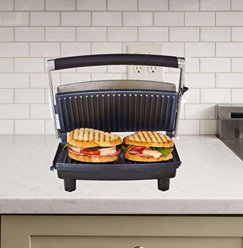 Continental Electric CP43529 Panini Sandwich Grill Maker, One Size, Black
