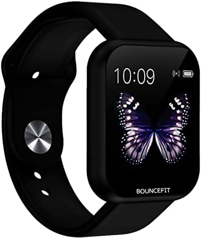 Bouncefit D20 Y68 Fitness Band Smart Watch for Men, Women, Boys, Girls, Kids – Single Touch Interface, Water Resistant, Workout Modes, Quick Charge Sports Smartwatch – Jet Black