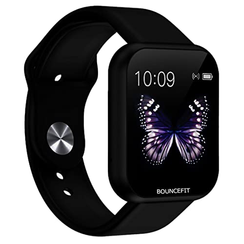 Bouncefit D20 Y68 Fitness Band Smart Watch for Men, Women, Boys, Girls, Kids – Single Touch Interface, Water Resistant, Workout Modes, Quick Charge Sports Smartwatch – Jet Black view 1