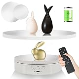 2 in 1 Motorized Rotating Display Stand with Mirror Sticker,Motorized Lazy Susan Turntable Spinning
