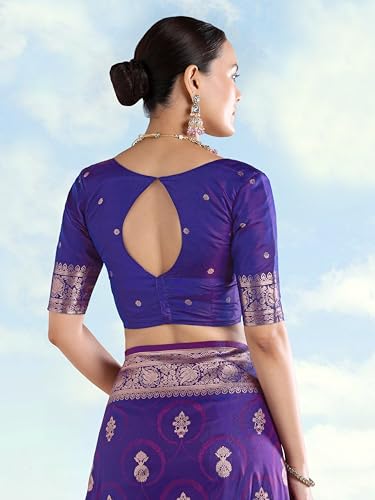 Image of Monjolika Fashion Women's Banarasi Silk Zari Woven Saree With Dupatta