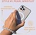 Aporia - Compatible with MagSafe Clear Case with Golden Hooks with Adorable Pearl Wristlet | Wireless Charging + Luxury Design (iPhone 17 Pro Max)