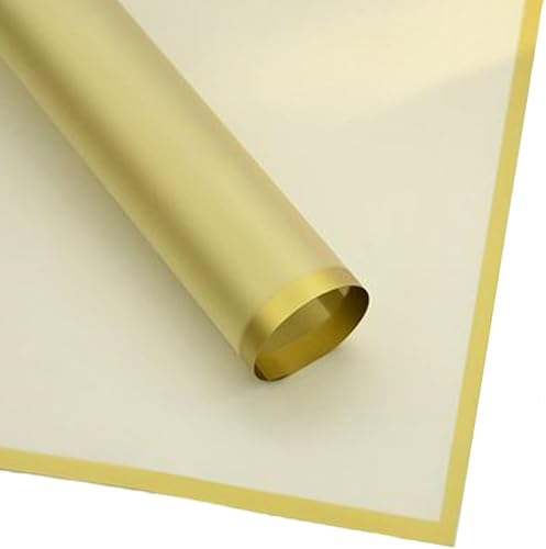 Miniatura 4 de 20 piezas de papel de regalo de flores con borde dorado, papel de regalo impermeable para ramo de San Valentín, 23 x 23 pulgadas, utilizado para