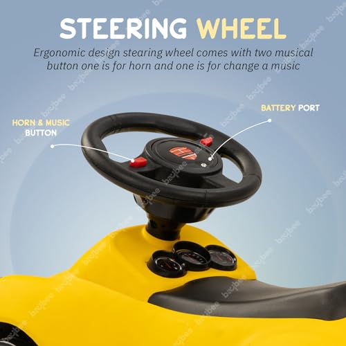 Baybee Bolt Push Ride on Car for Kids, Baby Rideons Kids Car with Music, Light & Comfort Seat | Push Baby Cars Toys for Toddlers | Ride on for Kid to Drive 1 to 3 Years Boys Girls (Yellow) - Image 8