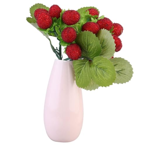 Cabilock Frutas Artificiales hogar Tallos decoración leña menuda Falso Simular Planta Falsa Plantas de plastico Planta de plástico Plantas Falsas Alambre de Hierro Rojo