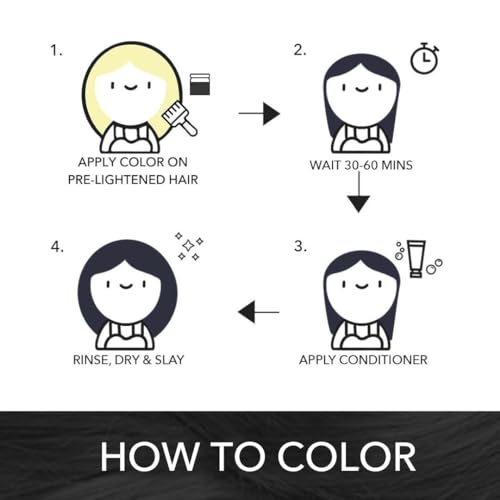 Image of Paradyes Semi-permanent Onyx Black DIY Conditioner Based Hair Colour 120 gm and Lighten Up! Bleach Pack 30 Vol. for all Hair Types