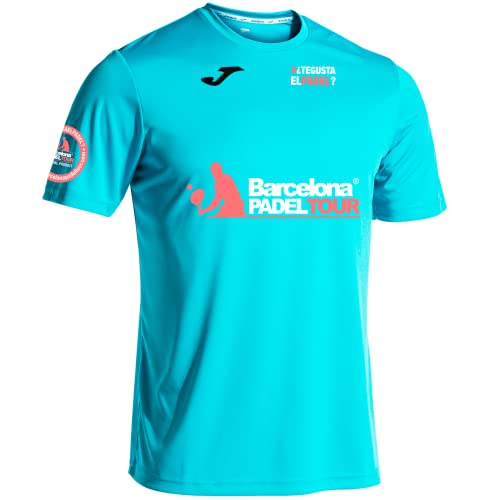 Barcelona Padel Tour - Camiseta Técnica de Manga Corta Te Gusta el pádel - Hombre - Estampación Especial de Pádel - Tacto Suave y Secado Rápido - Ropa Deportiva (Azul Turquesa, L)