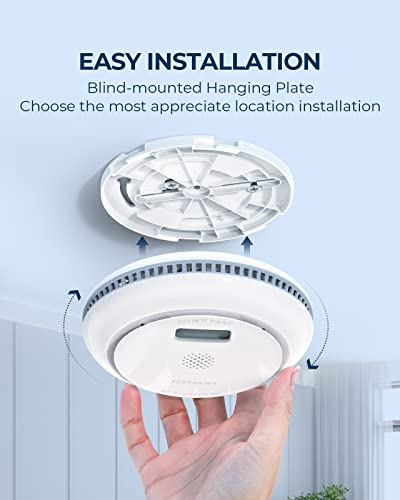 Ecoey Smoke Detector Carbon Monoxide Detector Combo, Battery Operated Combination Smoke & Carbon Monoxide Detector With Lcd Display And Test & Silence Function, Fj188, 1 Pack #TOP7
