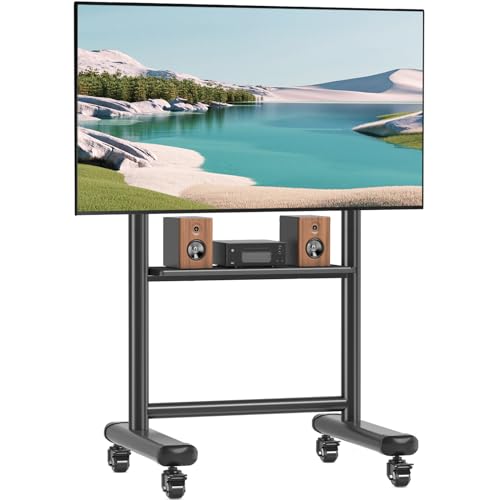 Rfiver テレビスタンドキャスター付き 大型テレビスタンドハイタイプ テレビ台 50〜86インチ対応 耐荷重68 kg 移動式キャスター付きテレ Amazon.co.jp: Rfiver テレビスタンドキャスター付き 大型テレビ