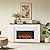 Bowery Hill 67.25" Freestanding Electric Fireplace with Wood Mantel, Realistic Flame and Log Display, Replaceable Heater Insert, Remote Control, and Built-in Timer for Living Rooms or Bedrooms