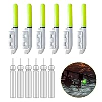 AOUZOVLI 6 Stück Bissanzeiger Angeln,LED Knicklichter Angeln Wasserdicht und Langlebig,Angelzubehör Bissanzeiger Perfekt für Meeresangeln, Felsangeln und Mehr,Einschließlich 6 Batterie
