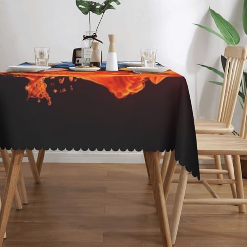 Nappe polyester motif yin yang rectangulaire infroissable 137x183 - 4