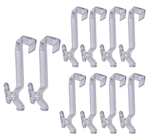 Door Hooks Plastic Transparent Set of 10