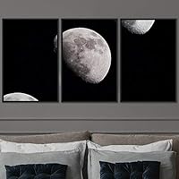 3 Piece Framed Canvas Wall Art Moon Canvas Prints Home Artwork Decoration for Living Room,Bedroom - 16