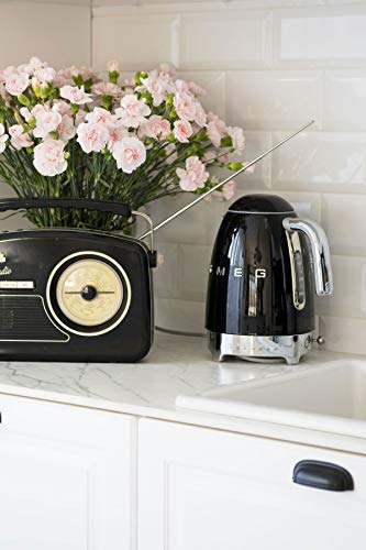 Image of Smeg 1.7L Variable Temperature Electric Kettle 2400W, Original Italian Brand, Patented Smeg Black Color, Highest Food Grade Stainless Steel Body, Soft Lid Opening System, Luxury 50's Style KLF04BLEU