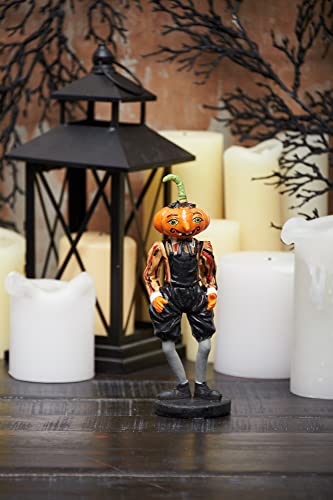 CF-Home-Gilbert-Pumpkin-Spooky-Halloween-Figure-Figurine-Gathered-Traditions-Joe-Spencer-Figure-Figurine-Living-Room-Desk-End-Table-Fireplace-Mantel-Decor-Decoration-Black CF Home Gilbert Pumpkin Spooky Halloween Figure Figurine Gathered Traditions Joe Spencer Figure Figurine Living Room Desk End Table Fireplace Mantel Decor Decoration Black