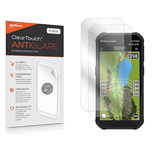 BoxWave Screen Protector Compatible with SkyCaddie SX550 - ClearTouch Anti-Glare (2-Pack), Anti-Fingerprint Matte Film Skin
