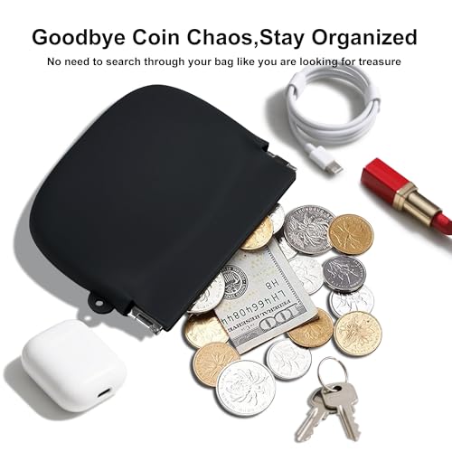 Image of Squeeze Coin Purse for Women - Silicone Small Coin Pouch with Kiss Lock for Coins, Keys, Lipstick, and Earphones - Mini Cute Change Purse, Coin Purse & Pouch for Daily Life, Cars, Travel, Party