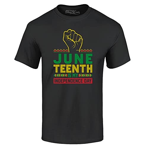 T-shirt Juneteenth noir respirant avec impression textile haute résistance