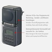 Brennenstuhl Digitale Wochenzeitschaltuhr IP44, Digitale Timer-Steckdose (Wochen-Zeitschaltuhr für den Außenbereich, mit erhöhtem Berührungsschutz) anthrazit – Ansicht 3