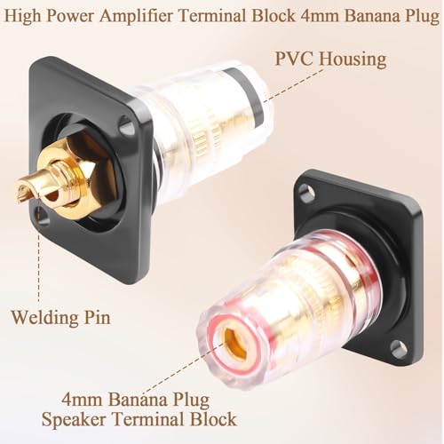Adaptador terminal panel para altavoz QIANRENON 4mm Banana miniatura 2