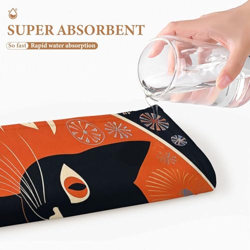 Serviette chat orange absorbante et séchage rapide pour le sport