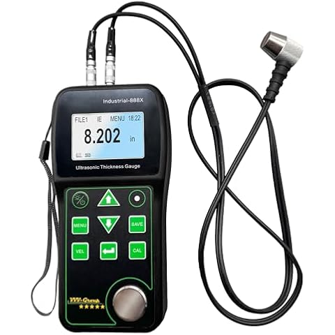 Ultrasonic Thickness Gauge Industrial-888X Echo-Echo Mode Measure Through Coating up to 19.685mils (500 microns) / Cast Iron Thickness Measurement/PC Connection Cover