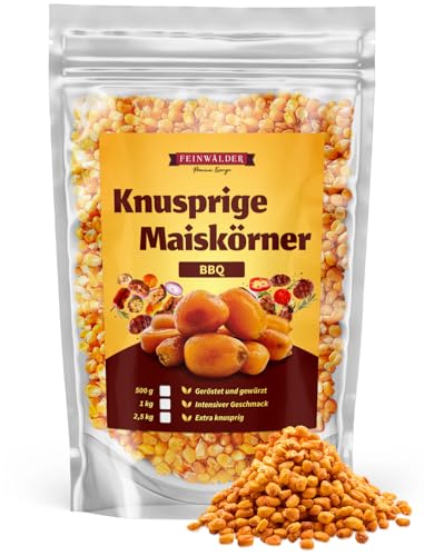 Feinwälder® 1kg Geröstete Maiskörner extra knusprig - Gerösteter Mais-Snack gesalzen für Party´s oder unterwegs - Maissnack, Mais-Körner (1 kg, BBQ) Feinwälder® 1kg Geröstete Maiskörner extra knusprig - Gerösteter Mais-Snack gesalzen für Party´s oder unterwegs - Maissnack, Mais-Körner (1 kg, BBQ)