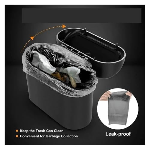 Almacenamiento cubo basura montado coche multiusos con tapa basculante superior 4