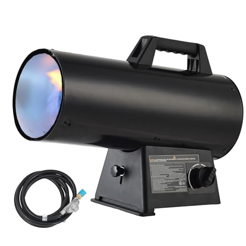 60,000 BTU Forced Air Propane Heater, Portable for Garage, Adjustable Liquid Propane for Shop, Jobsite, Construction Sites