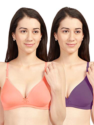 Image of SONARI Omania Womens Non-Padded Cotton Polyester Bras - Solid, Non-Wired, Medium Coverage, Hand Washable (Pack of 2)