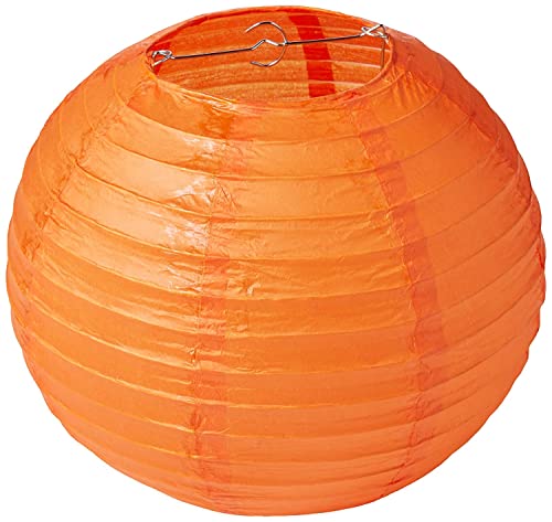 Amscan Round Paper Lanterns, 9 1/2 inches, Orange Peel