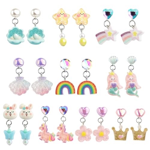 10 Paar Ohrclips Kinder, Klipp Clip Ohrringe Kinder mädchen...