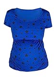  MijaCulture Margo 7151 Débardeur d\'allaitement 2 en 1, Bleu/étoiles, L