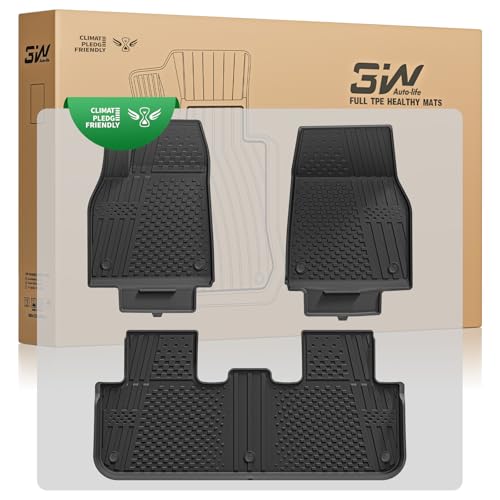 3W Tapis de Sol pour Nouveau Tesla Model Y 2025 2026 Juniper Premium, Tapis en TPE pour Voiture Antidérapant et Imperméable Pas pour Model Y New Standard 2026 2) Model Y Juniper|25-26|Tapis
