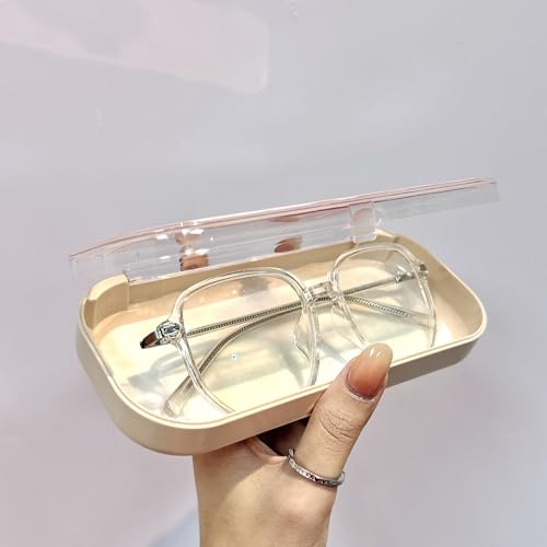 Image of Glasses Case Hard Shell, Clear Eyeglass Case, Cute Holder for Sunglasses and Reading Glasses