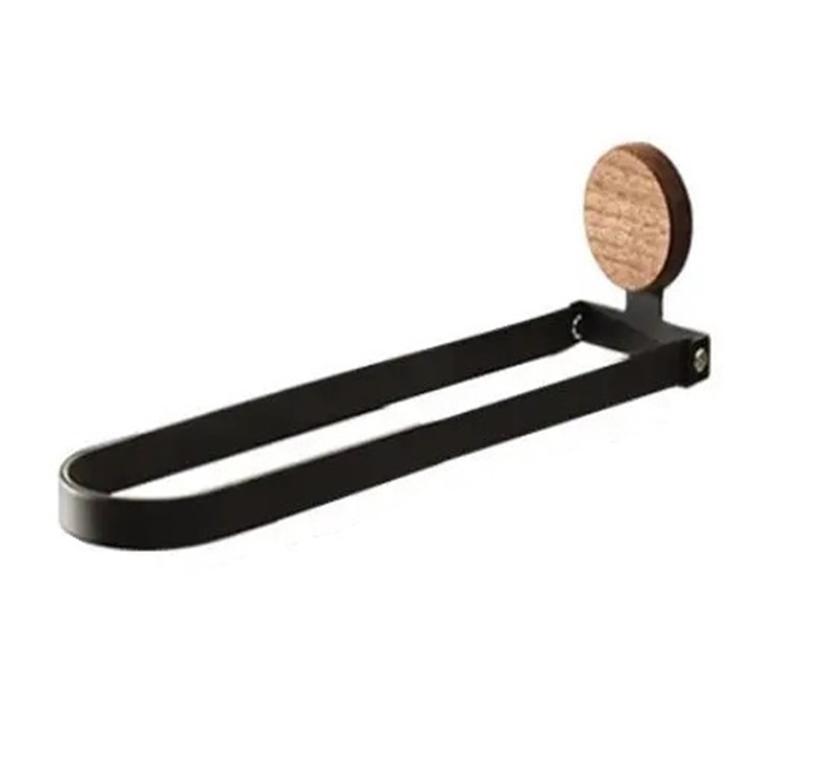 1pc Wood Bathroom Towel Rack Washbasin Stand Wall-mounted Foldable Bath Hanging Rod Without Drilling(32cm Black)