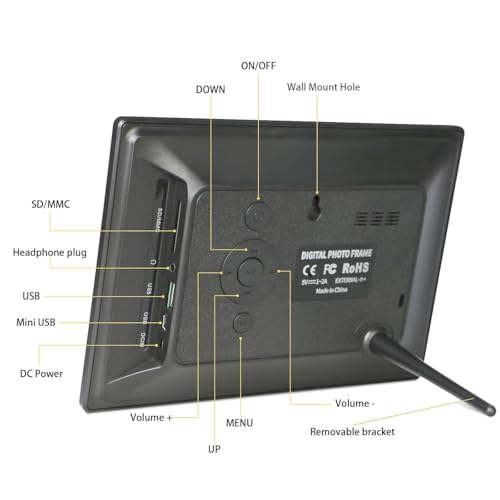 Image of Miracle Digital 7 Inch Digital Picture Frame,HD IPS Digital Photo Frames,Wall Mounted Electronic Slideshow,Using USB or SD to Play Photos /Videos /Music